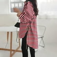 thumbnail image 4 of Ovticza Womens Button Down Shirts Casual Long Sleeve Dress Shirt Striped Print Oversized Work Blouse Top Watermelon Red 5XL, 4 of 6