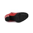 thumbnail image 5 of BLISSFUL STEP Women's Round Toe Zip Block Heel Platform Ankle Boots Red 9.5, 5 of 8