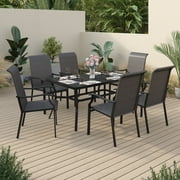 Sophia & William 7 Pieces Wicker Rattan Outdoor Patio Dining Set
