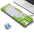 thumbnail image 1 of iBlancod K87 87 Keys Wired Mechanical Keyboard Metal Panel Two-color Injection Keycap 20 Light Effects Green&White(Blue Switches), 1 of 8