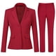 thumbnail image 1 of Traje formal femenino de color sólido Traje de solapa con muesca de dos botones (blazer y pantalones), 1 of 4