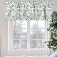 thumbnail image 5 of Eucalyptus Leaf Valances for Windows, 54 x 18in, Green Botanical Rustic Watercolor Leaf Rod Pocket Kitchen Valance Curtain Light Filtering Window Treatments for Living Room Bedroom, 1 Panel, 5 of 7