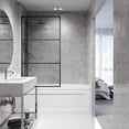 thumbnail image 2 of VIGO Divide 34 in. W x 62 in. H Framed Fixed Tub Screen Door in Matte Black with 3/8 in. (10mm) Clear Glass, 2 of 12