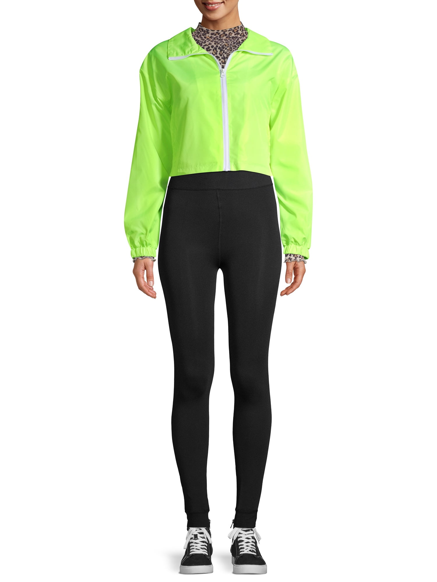 🔥Flirtitude Active Full Zip Jacket M-L Neon Green Womens Activewear  Windbreaker