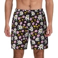 thumbnail image 2 of Goofa Daisies Flowers Printed Men's Swim Trunks Board Shorts Quick Dry Mens Swimming Trunks with Compression Liner,Breathable Fit Hawaii Beach Shorts-, 2 of 9
