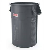 Suncast® Commercial Oval HDPE Utility Trash Can, 44 Gallons, Gray