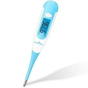 Easy@Home Digital Basal Thermometer With Blue Backlight LCD Display, 1/100th Degree High Precision and Memory Recall, Perfect For Ovulation Tracking and Natural Family Planning, EBT-100