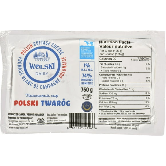 Fromage Cottage Polonais Wolski 1 %, 750 g