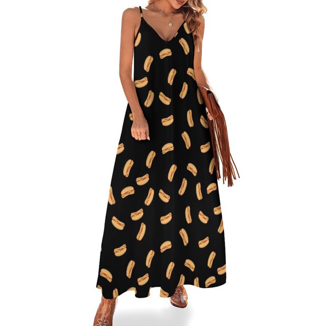 Hotdogs en negro Vestido sin mangas para mujer vestidos de fiesta vestido de verano mujer 2024 Ropa femenina