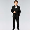 thumbnail image 2 of Baby Boy Outfits Formal Suit Set with Jacket Shirt Tie and Pants for Occasions Boys' Clothing Sets Black A, 2 of 4