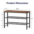 thumbnail image 2 of Kitsure 3-Tier Metal Shoe Rack with Wooden Top, Sturdy Shoe Organizer for Entryway, Bedroom, Closet, 29.0" x 11.4" x 18.4", Rustic Brown, 2 of 8