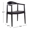 thumbnail image 5 of SAFAVIEH Juneau Modern Leather Woven Accent Chair, Black, 5 of 10