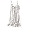 thumbnail image 4 of Blmnix Sexy Nightgown Women's Nightgowns with Built in Bra Sleep Tanks Nightgown White Sleeveless V-Neck Above-the-Knee Mumu Nightgown for Women,M, 4 of 5