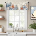 thumbnail image 2 of Eucalyptus Leaves Starfish Valance Curtain for Windows Shells Plants Summer Ocean Retro Rod Pocket Curtain Valances Short Window Treatments Panels for Kitchen Bathroom Laundry Basement 56 x 16 Inch, 2 of 9