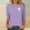 A825 Purple, variant on T-Shirt for Women Crewneck Three Quarter Sleeve Vintage Loose Fit Artistic Cross Graphic Print Soft Lightweight Daily Apparel