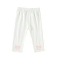 thumbnail image 2 of Spazoro Toddler Girls Leggings, Printed Casual Stretchy Elastic Waist Soft & Comfy Outwear Tights Capri Pants White Size 2 T, 2 of 3