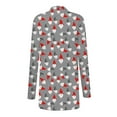 thumbnail image 3 of Christmas Cardigan for Women Open Front Knit Sweater Long Sleeve Casual Holiday Tops Xmas Tree Graphic Coat, 3 of 6