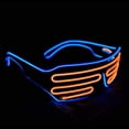 thumbnail image 1 of ER Gafas de neón Rave (azul + naranja) Gafas de sol LED con alambre intermitente que iluminan disfraces de DJ para fiestas, años 80, EDM, Halloween Rojo Verde, 1 of 5