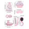 thumbnail image 3 of 8pcs Hair Care Styling Tool Set With Elastic Shower Caps Skin Friendly Eye Mask Foldable Comb Scalp Cleaner Brush, 3 of 4