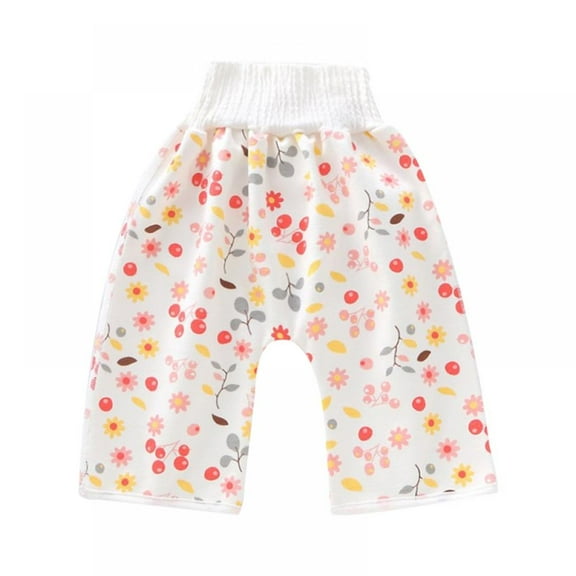 Waterproof Cotton Training Pants Comfy Children's Diaper Skirt Shorts for Potty Training for Boys and Girls Night Time