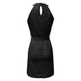 thumbnail image 4 of Dresses for Women Sequin Party Bodycon Dress Women Sleeveless Halter Neck Glitter Midi Dress Color Black Size S, 4 of 5