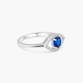 thumbnail image 4 of Rhodium Plated 925 Sterling Silver Evil Eye Ring Blue & Clear CZ Band Jewelry Female Size 7, 4 of 4