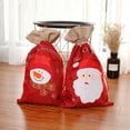 thumbnail image 4 of Bolsas de regalo de arpillera navideñas, organizador de envoltura con cordón de gran capacidad para vacaciones, paquetes de almacenamiento de joyas de dulces, muñeco de nieve para el hogar, 2 piezas Monstrate HA009297-02, 4 of 6