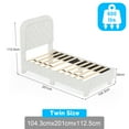 thumbnail image 3 of Ktaxon Twin Size Bed Frame, Upholstered Platform Bed, High Wooden Slat Support, Beige, 3 of 7