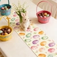 thumbnail image 4 of Homekingdee Easter Table Runner Placemats with Rabbits, Eggs and Floral Patterns - Multicolor Polyester Table Decor for Holiday Party, 4 of 6