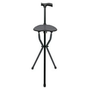 DENEST Portable Travel Hiking Chair Stool Tripod Folding Walking Stick with Seat Cane