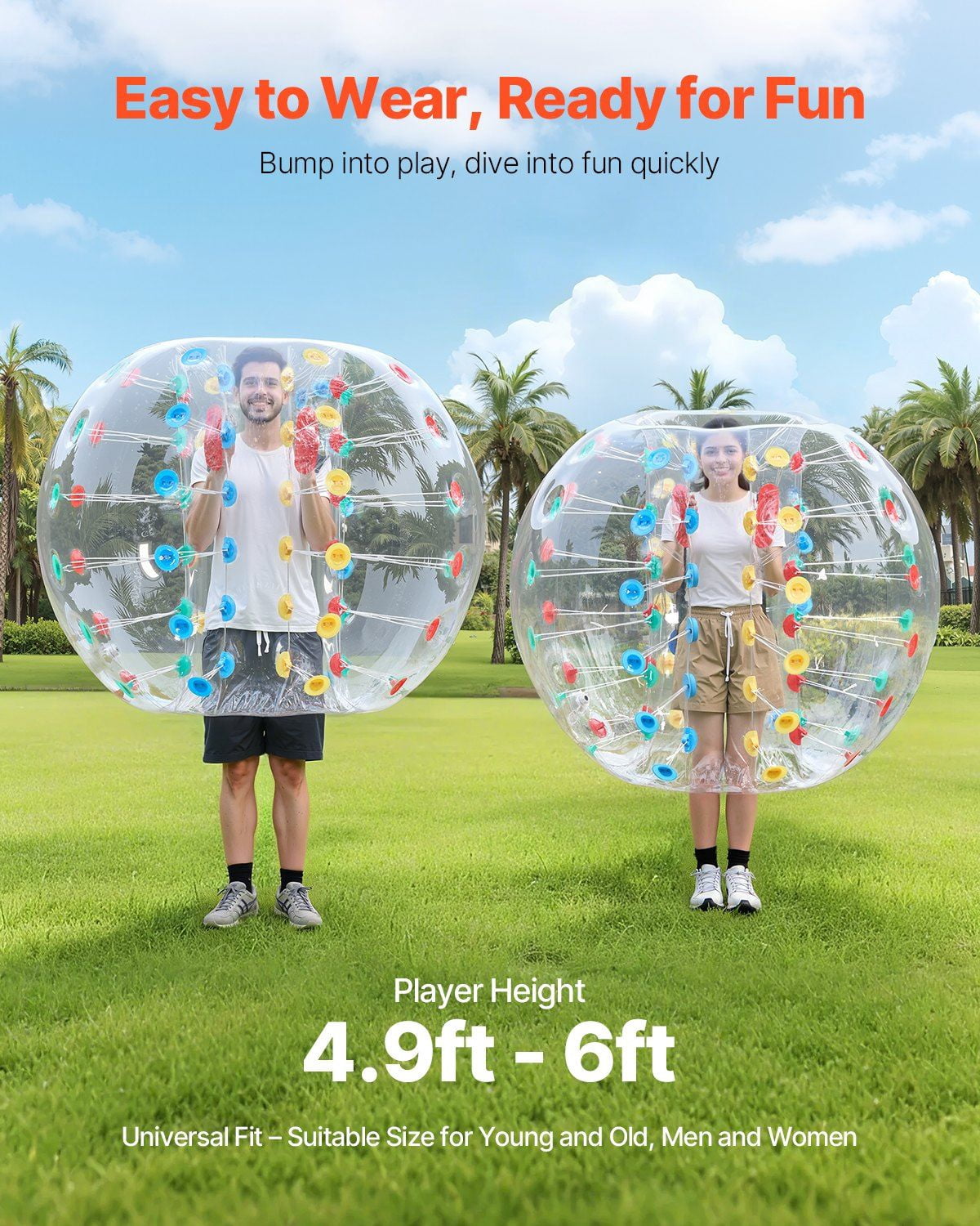 1-Pack 5FT/1.5M Inflatable Bumper Balls PVC Body Sumo Zorb Ball Outdoor Game