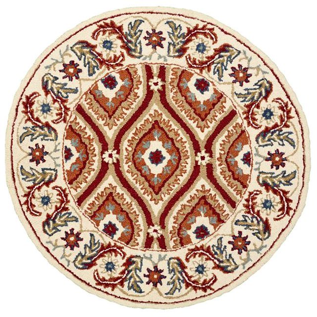 LR Resources DAZZL54065IVD60RD 6 Pi Éblouir Zone Ronde Rug&44; Ivoire & Rouge