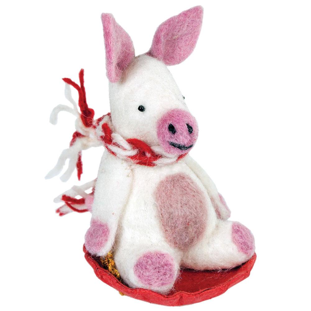 Piggles the Pig Felt Ornament Wild Woolies (H)