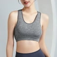 thumbnail image 2 of Gyexs High Strength No Underwire Push Up Sports Bra for Women Fashion Solid Color Running Yoga Vest, Grey, Size M, 2 of 6