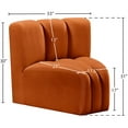 thumbnail image 3 of Meridian Furniture Arc Cognac Velvet Curved Corner, 3 of 9