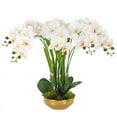 thumbnail image 2 of Vanity Art 23.62" H Artificial Orchid Arrangement in Gold-plated Ceramics Vase, 2 of 6