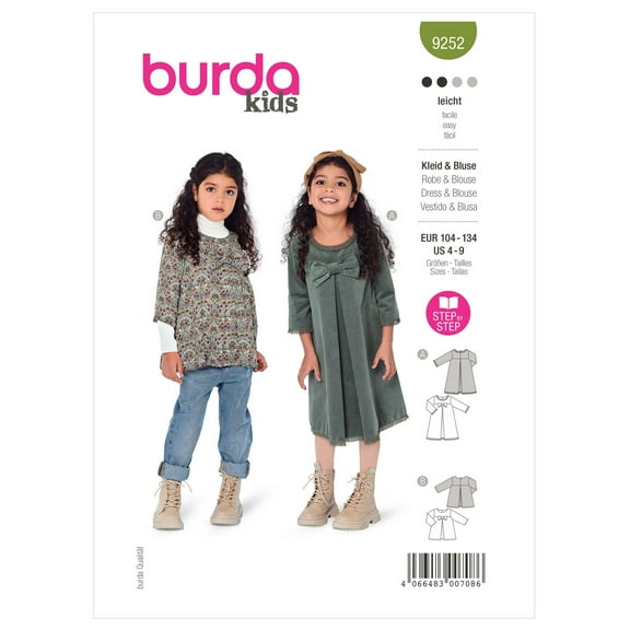 Burda Sewing Pattern 9252 Kids 4-9 (104-134)