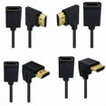 thumbnail image 3 of 4K HDMI-compatible Extension Cable Cord 90 Degree Angled Male to Female for HDTV Projector Monitor Home Theater Black, 3 of 11
