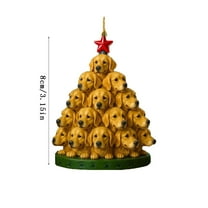 hulanddfd Christmas Puppy Ornament, Stacking Puppy Shaped 2D Acrylic Pendant for Christmas Tree, Dog Christmas Hanging Decorations for Xmas Party and Home Decor, Xmas Gifts