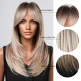 thumbnail image 2 of Long Straight Wigs for Women Long Layered Straight Wigs with Air Bangs Synthetic Wigs Natural Looking Hair Replacement, 2 of 6