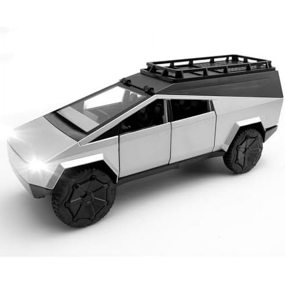 Cybertruck Model: 1/24 Diecast Metal Toy Trucks with Lights and Sounds for Boys, Ages 3 and Up (Silver Camper) Silver Camper Silver Camper