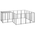 thumbnail image 2 of vidaXL Dog Kennel Steel Outdoor Puppy Enclosure Cage Black/Silver Multi Sizes, 2 of 20
