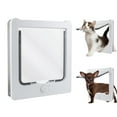 thumbnail image 1 of Puerta para gatos con 4 modos de conmutación, bloqueo para puerta interior, puerta pequeña para gatos con imanes para puerta interior, color blanco, 1 of 5