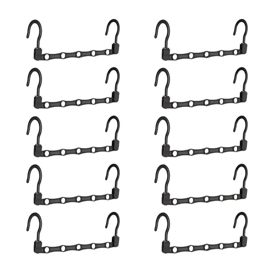 LAMIRO Hooks for Hanging,10 Pack Clothes Hangers Organizer Closet Space Saving Plastic Hanger Hook,10Pcs Black Magic Clothes Hanger