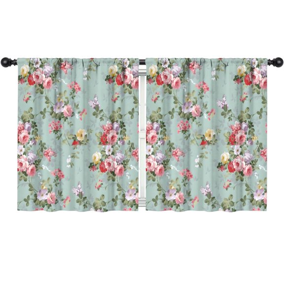 Blackout Kids Curtains,Pioneer Flower Floral Print Pattern Childrens Insulated Curtains Set Of 2,Bedroom Essentials,Toddler Room Decor 52"x63"