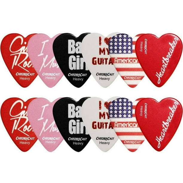 ChromaCast Heart Shaped Guitar Picks, 12 Pack - Walmart.com - Walmart.com