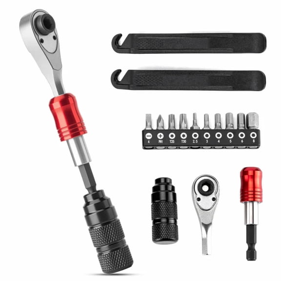 ROCKBROS Bike 72-Tooth Ratchet Wrench Tool Set Magnetic Duel Fixation Drop-shaped Flexible Non-Slip