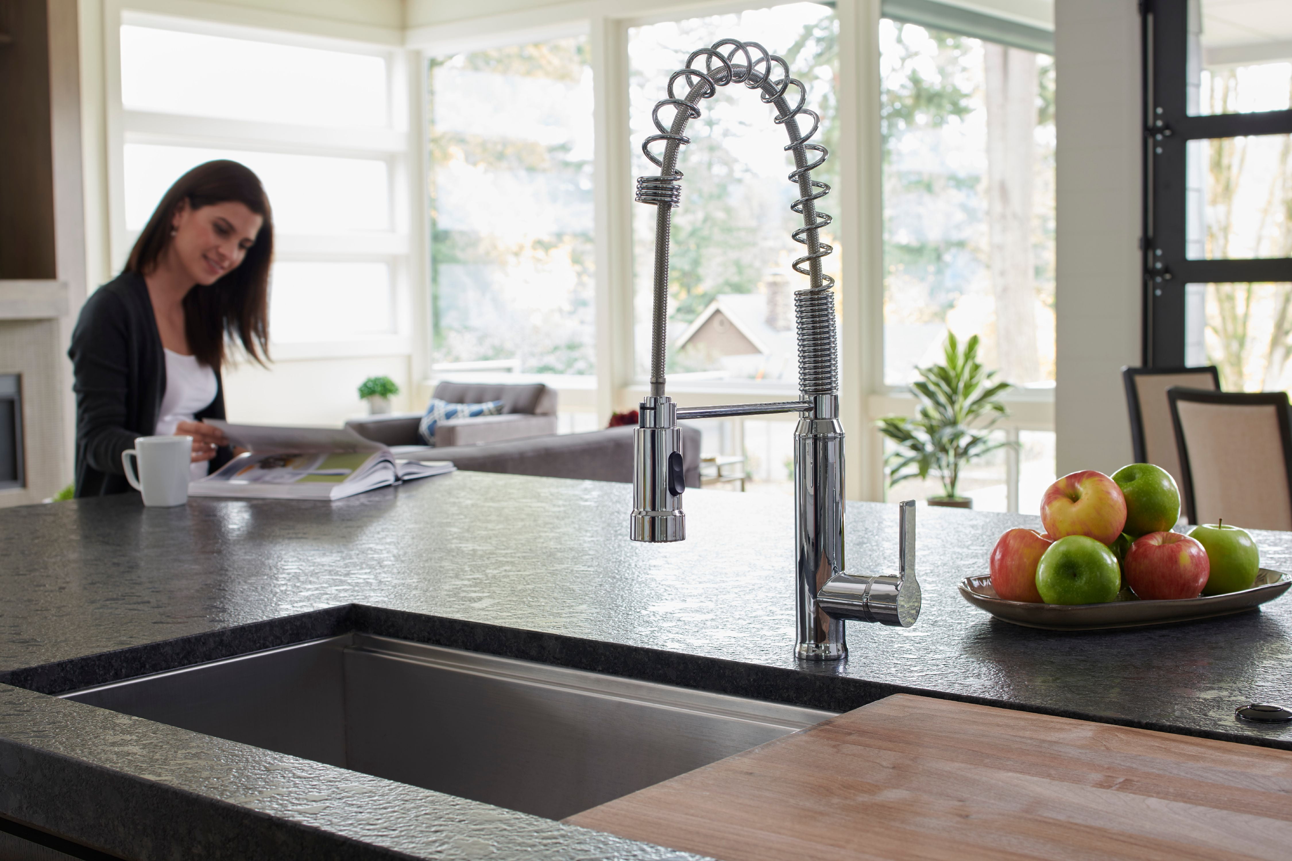 Montesano Hi-Arc Coil Kitchen Faucet by Pacific Bay - Brushed Satin Nickel