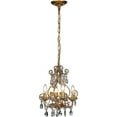 thumbnail image 4 of 4-Light W14 in. French Country Chandelier Antique Gold Small Crystal Chandeliers for Dining Room Vintage Swag Lamp Candle Gothic Chandelier with Crystal Teardrop Beads for Bedroom Foyer, 4 of 16