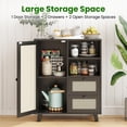 thumbnail image 4 of STARY Sideboard Buffet Cabinet, Accent Cabinet with Drawers and Adjustable Shelf for Kitchen, Living Room, Entryway, Black, 4 of 7
